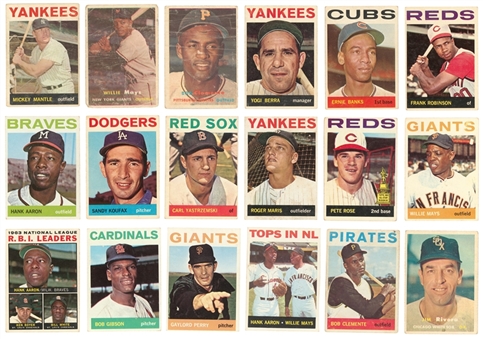 1957 & 1964 Topps Baseball Incomplete Sets Featuring Mickey Mantle, Willie Mays, Yogi Berra & More! Including Red Man Tobacco Card Collection (104)